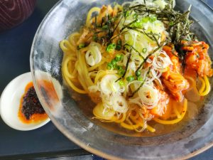 冷やしラーメン、キムチがのってたぁ